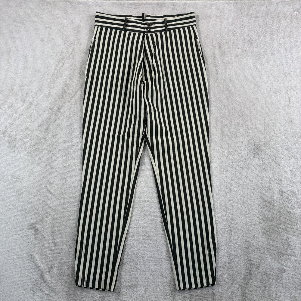 Diesel Black Gold Dress Pressfil Pants Black Striped Men IT46 US 31x28 Snap Cuff